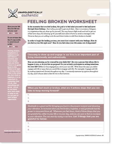 Feeling Broken Worksheet