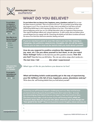 What Do You Believe? Worksheet