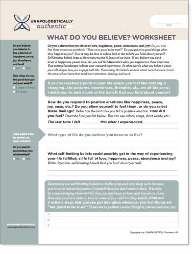 What Do You Believe? Worksheet