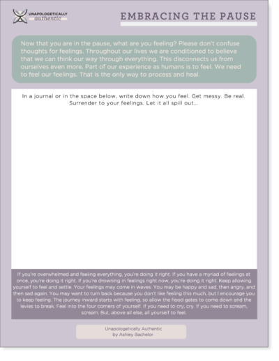 Embracing The Pause Worksheet